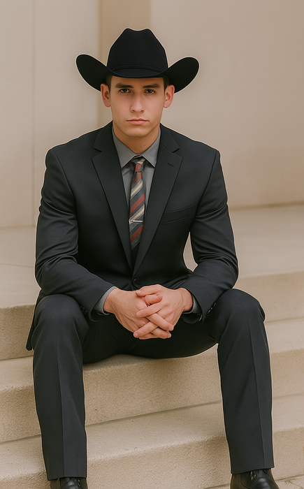 Designer Men's 2 buttons fully lined slim fit charcoal suit