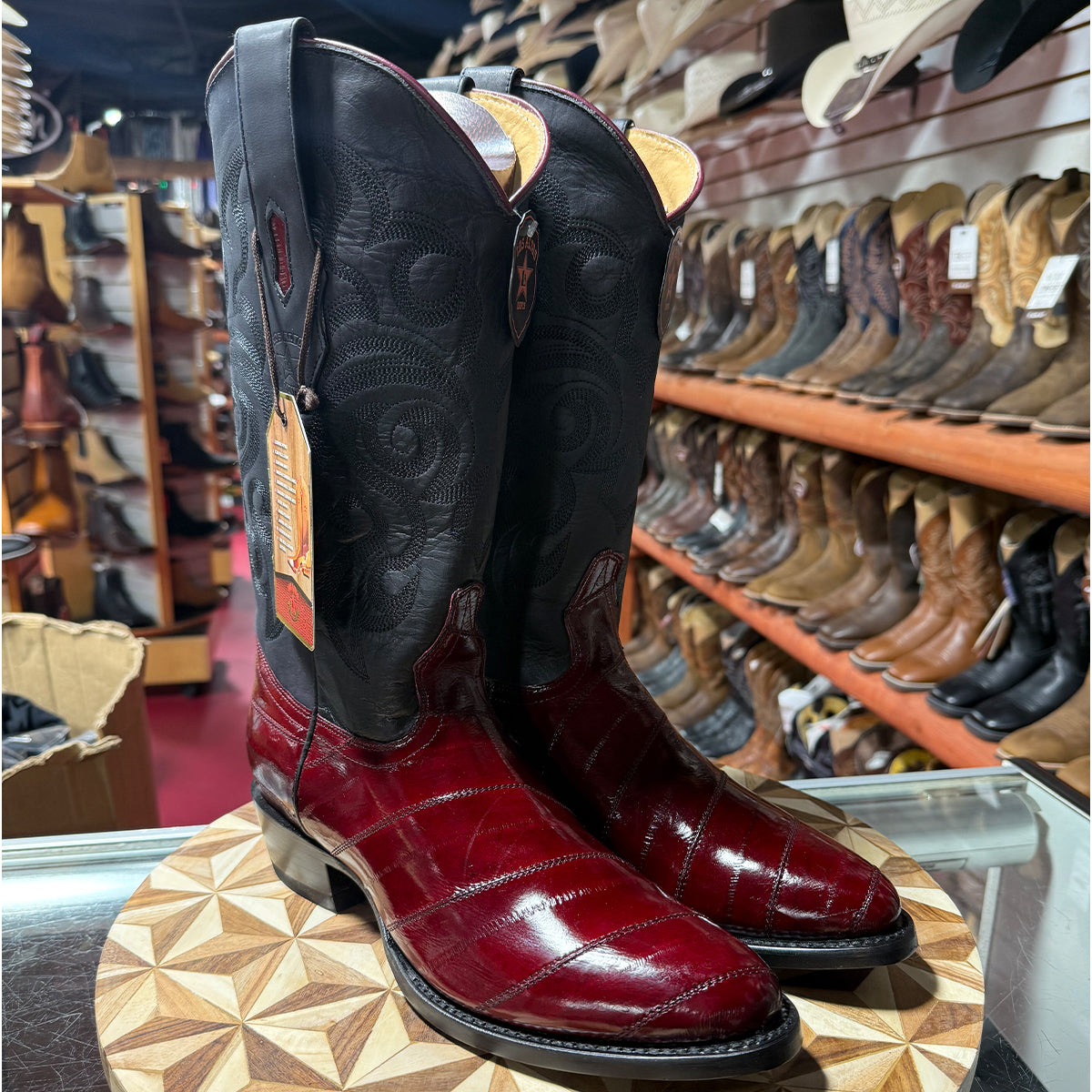 Eel Burgundy R-Toe Boots - Image 2