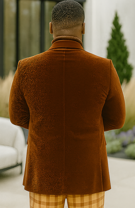 EJ Samuel Rust Velvet Modern Fit Blazer – Two Button