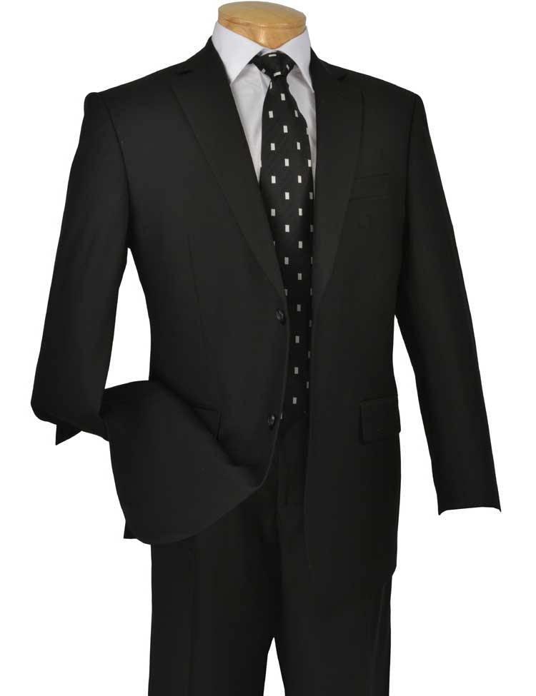 Executive Classic Fit Two Piece Suit Color Solid Black