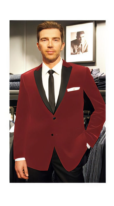 Velvet Velour Formal Sport Coat Two Tone Trimming Notch Collar Black and Burgundy ~ Maroon Suit ~ Wine Color Men's blazer Burgundy Tuxedo