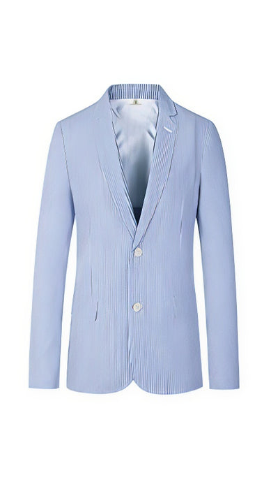 Cheap Priced Blazer Jacket For Men Online Two Button Carolina Blue Medium Seersucker ~ Sear Sucker Sport Coat