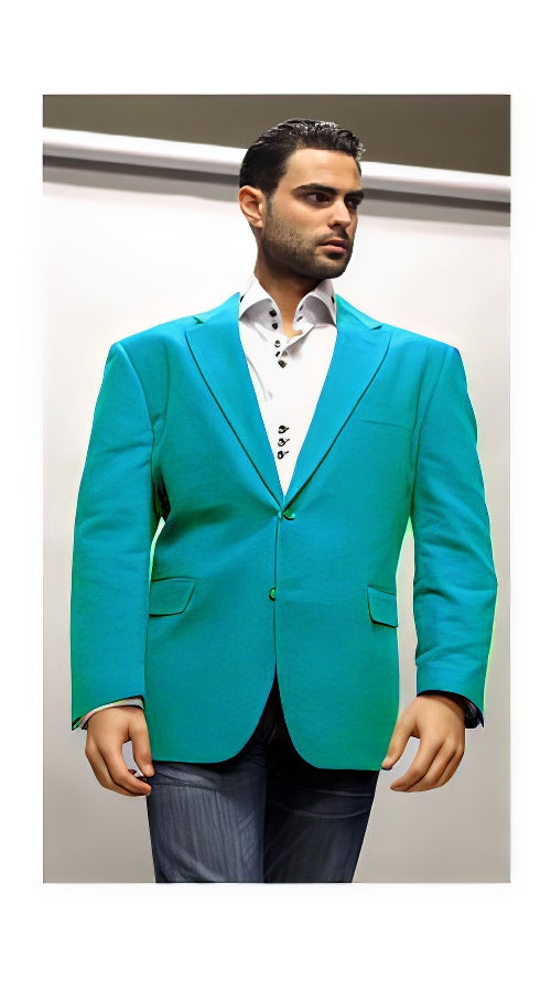 Velvet Blazer - Mens Velvet Jacket Cheap Priced Online turquoise ~ Light Blue Stage Party Fabric Sport Coat