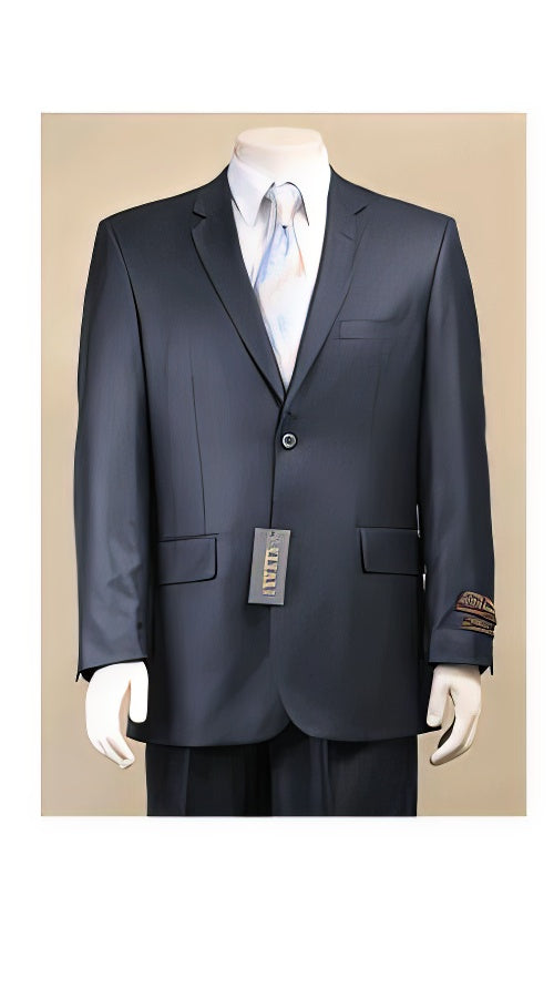 Big And Tall Size 56 To 72 2-Button Suit Textured Patterned Sport Coat Fabric Dark Navy Blue Suit For Men