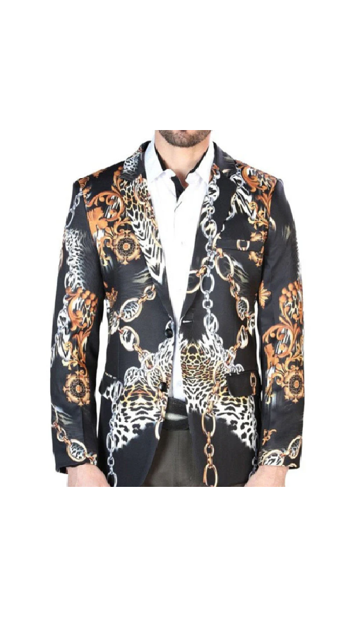 Saco Vaquero Marca El Senor de los Cielos Blanco y Oro GEN