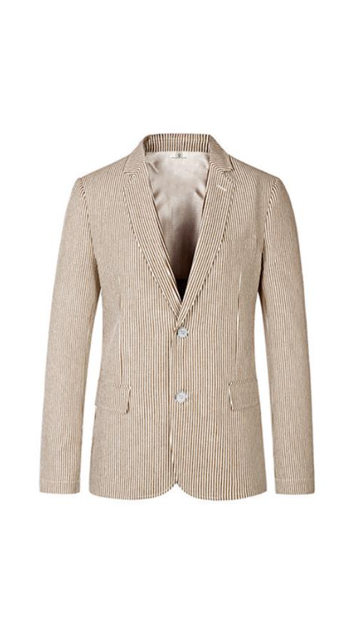 Men's Medium  Brown 2 Button seersucker ~ sear sucker Sport Coat Cheap Priced Blazer Jacket For Men Online