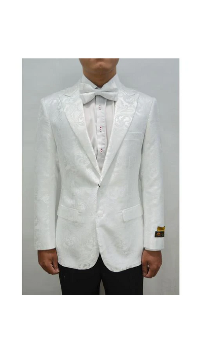 White Unique Men's Floral Fancy