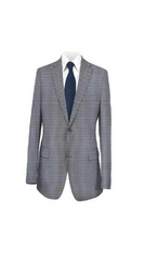 Men's Sport Coat Medium Blue Checked Blazer