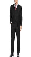 Brand: Caravelli Collezione Suit - Caravelli Suit - Caravelli italy Caravelli Men's Black 3-Piece Slim Fit 2-Buttons Vested Dress Suits Set