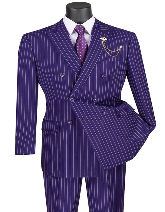 1920s Mens Suit - 1920s Mens Outfit - 1920s costume Bold Pinstripe Wide Suit in Purple - Men's Tuxedo USA