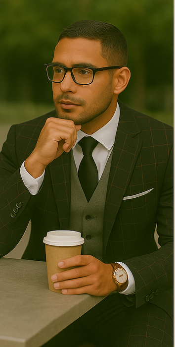 Wool Suit - Italian Made Business Suit by Statement Men's 3 Piece 100% Wool Modern Fit Suit - Bold Accent Color