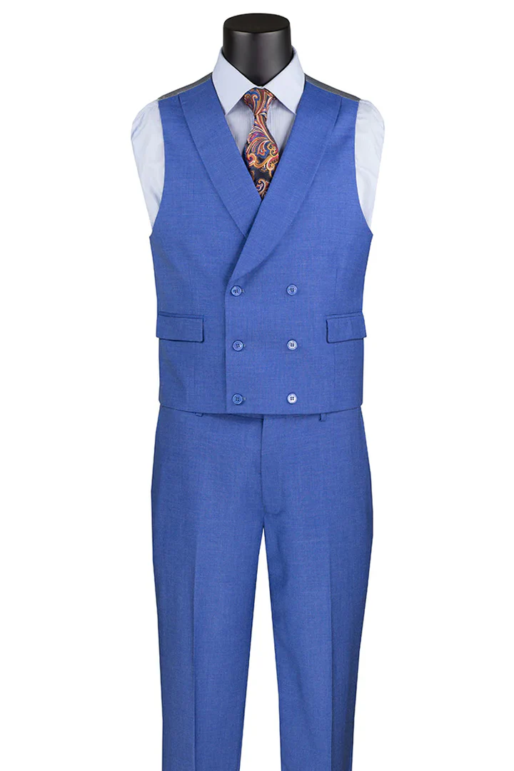 Mens Easter Suit - Jacket and Pants in Summer Color French Blue Light Weight Modern Fit