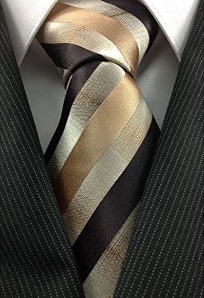 Men's Necktie Woven Natural Gradient Gold Bronze ~ Camel Unique Pattern Tie -Men's Neck Ties - Mens Dress Tie - Trendy Mens Ties