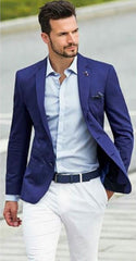 Blue Groom and Groomsmen Wedding Attire