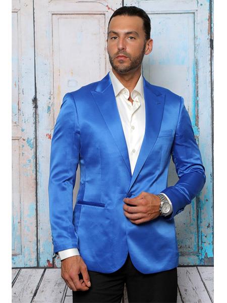 Men's Royal Blue Two Button Blazer