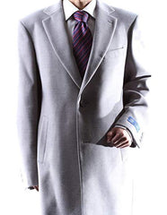 Mens Overcoat Mens Dress Coat Gray Two Button Long Men's Dress Topcoat - Winter coat