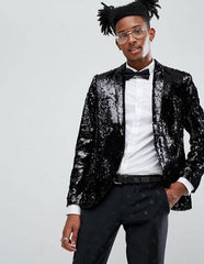 Men's One Button Black Tuxedo