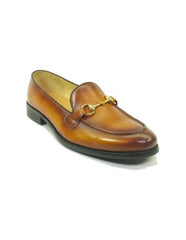 Men's Cognac Slip On Leather Stylish Dress Loafer