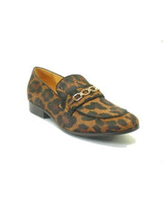 Men's Cheetah Slip On Leather Stylish Dress Loafer