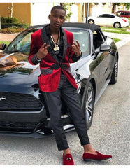 Coming 2020 Red Velvet Tuxedo Jacket