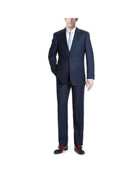 Renoir Suits - Renoir Fashion Mens Dark Navy Classic Fit 2-Piece Suit