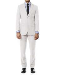 Men's Notch Label Slim Fit Suit White