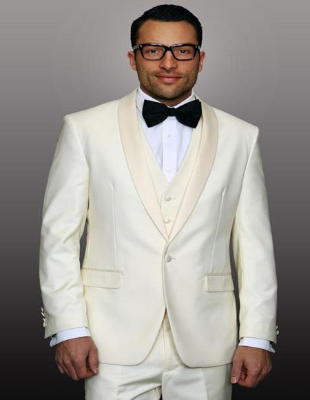 Theo Off-White 1-Button Shawl Tuxedo