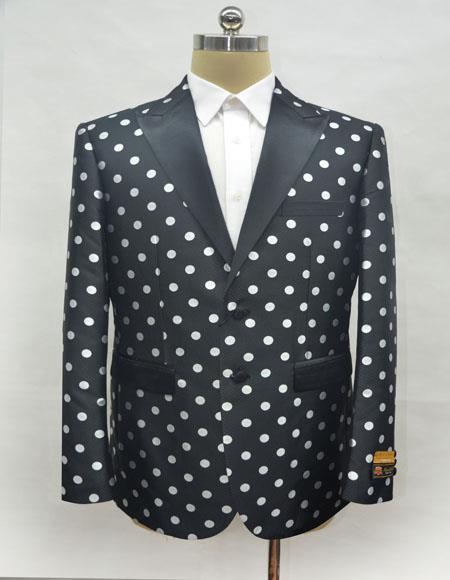 Men'S Fashion Black-White Suit
