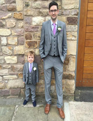 Dad And Son Gray Two Button Perfect for toddler Suit wedding attire outfits Suits