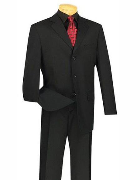 Men's Suit Black Three Button