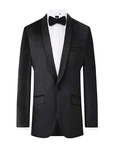 Men's Black Velvet 2 Piece Tuxedo Regular Fit