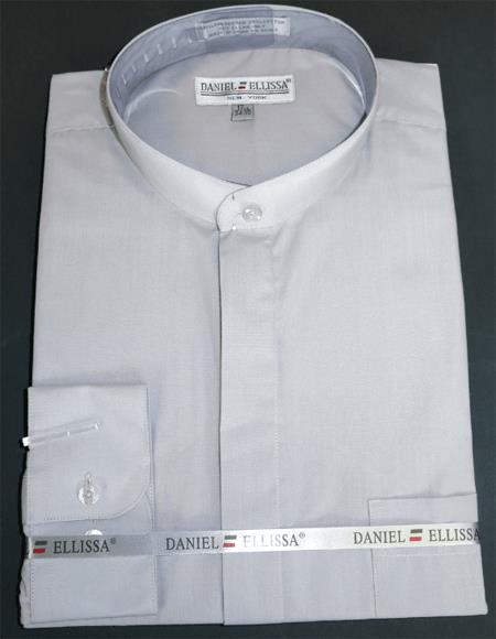XL Daniel Ellissa Men's French Cuff Shirt Grey