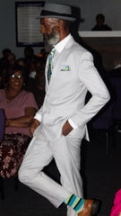 Men's White One Button Suit on Sale