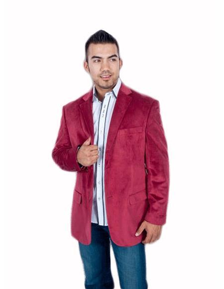 Men's Stylish 2 Button Sport velour Men's blazer Jacket Burgundy ~ Maroon ~ Wine Color Discounted Affordabl
