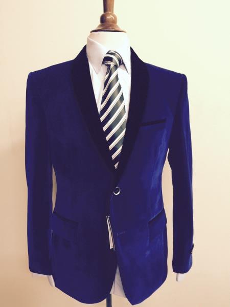 Velour Men's blazer Jacket Men's Velvet ~ Velour Fabric Dinner Tuxedo Black Lapeled
