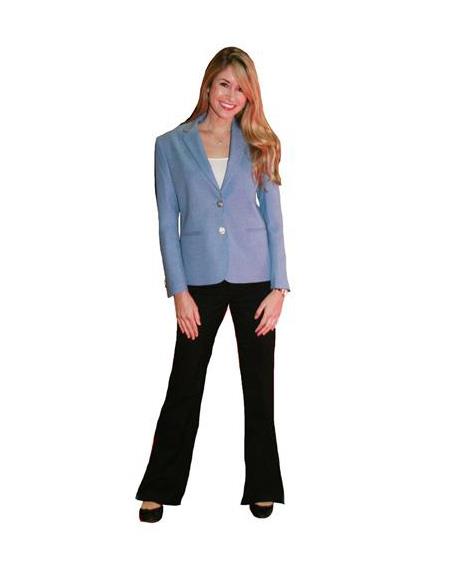 Two Button women Blazer In Carolina Blue