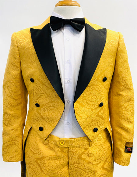 Men'S Tailcoat Yellow ~ Black Gold And Black Color
