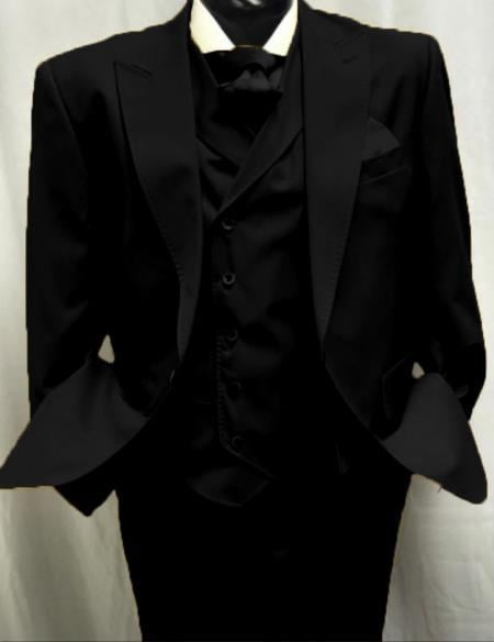 Black Peak Lapel Old Fashioned Vintage Suits