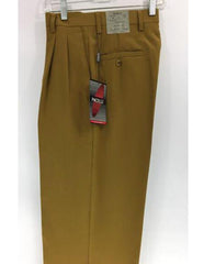 Men's Gold Dress Pants 2-Pleats with Cuff Hem
