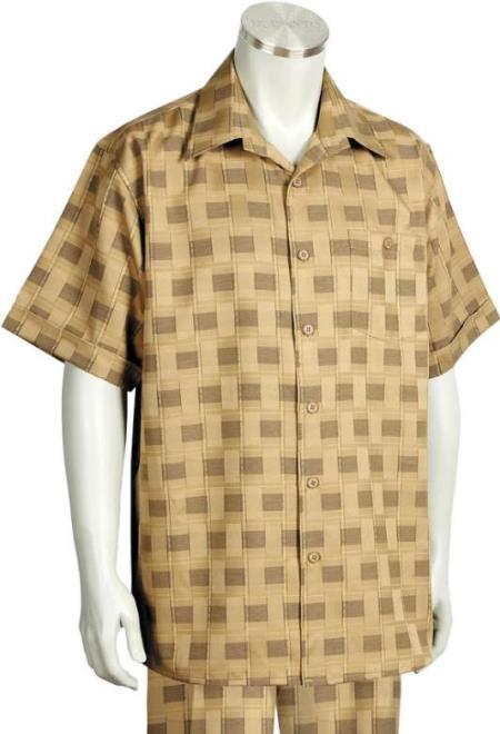 Camel Point Collar 2pc Walking Suit
