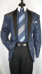 Men'S Navy - Gold 2 Buttons Suit Perfect For Prom
