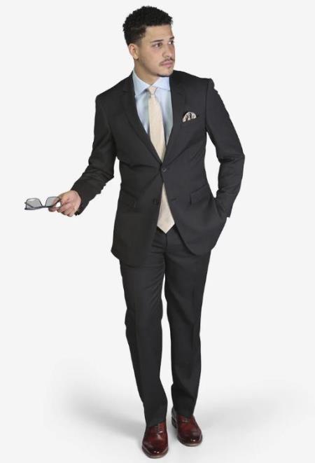 Men's Charcoal Grey Slim Fit 2-button Suit