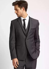 Gray Suit Black Tie