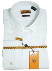 Mens White Lay-Down Pique Tuxedo Shirt