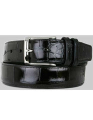 Genuine Alligator Mens Black Belt - Mezlan Brand