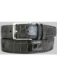 Genuine Alligator Mens Grey Belt - Mezlan Brand