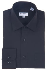 Mens Point Collar Regular Cuff Black
