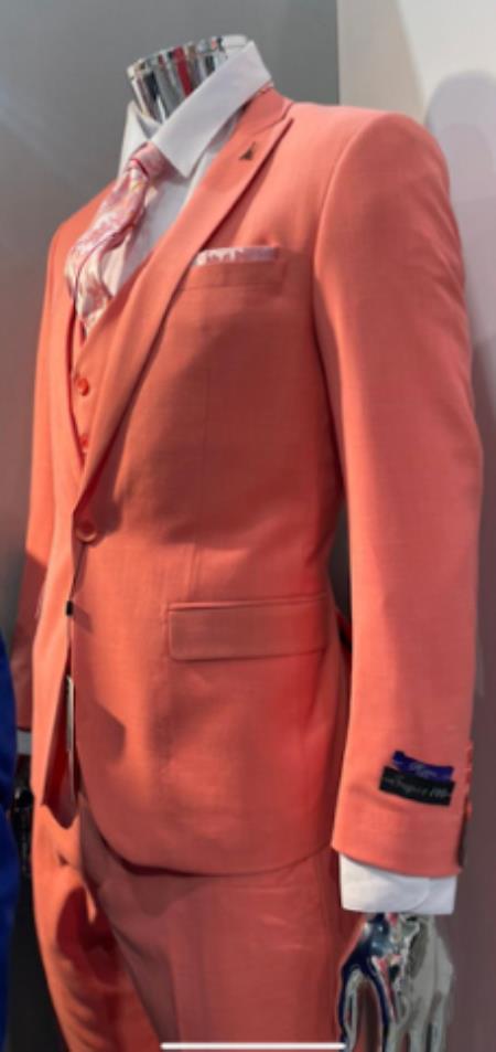 Retro Paris Suits Mens Suit Rust