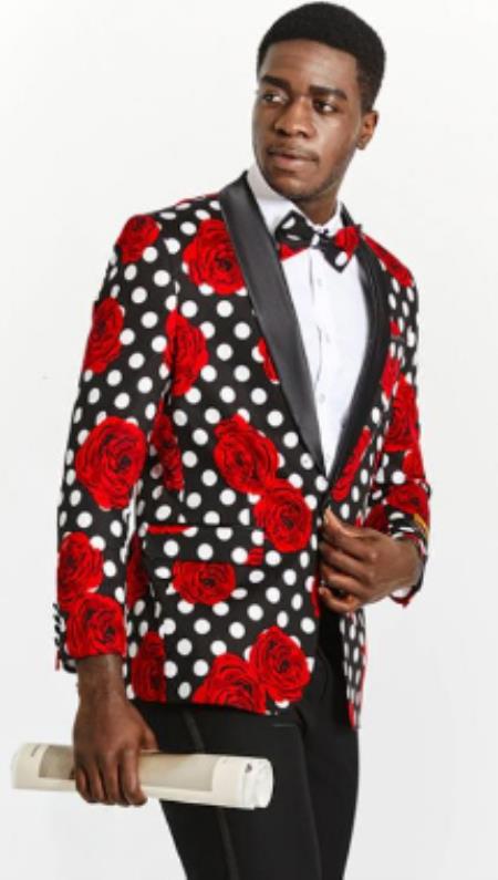 Mens Prom Blazer - Red and Gold Blazer For Homecoming