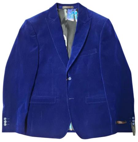 Mens Blue Slim Fit Corduroy 3pc Suit